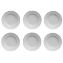 Ver imagem 1 de Kit 6 Pratos Fundos de Jantar 23cm Porcelana Branco Germer Diamante Mesa Posta