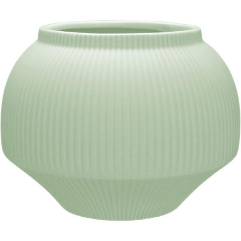 Cachepô de Cerâmica Verde 12x15x15cm Vaso Plantas Jardim Sala Suculenta Flores