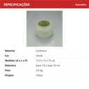 Ver imagem 2 de Cachepô de Cerâmica Verde 12x15x15cm Vaso Plantas Jardim Sala Suculenta Flores