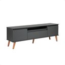 Ver imagem 2 de Rack para Tv 180cm Retro Mdf Grafite Dallas - On Móveis