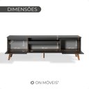 Ver imagem 5 de Rack para Tv 180cm Retro Mdf Grafite Dallas - On Móveis