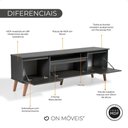 Ver imagem 3 de Rack para Tv 180cm Retro Mdf Grafite Dallas - On Móveis