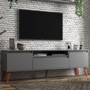 Ver imagem 1 de Rack para Tv 180cm Retro Mdf Grafite Dallas - On Móveis