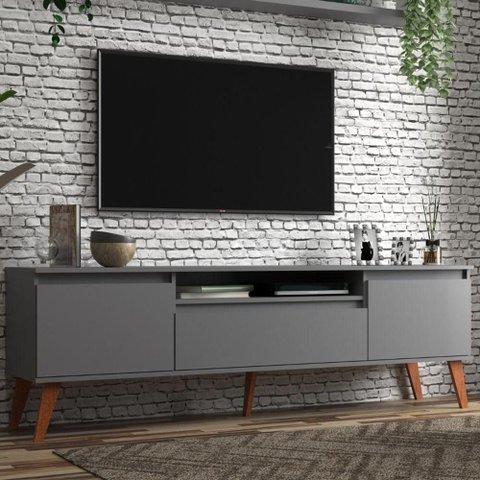 Rack para Tv 180cm Retro Mdf Grafite Dallas - On Móveis