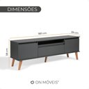 Ver imagem 4 de Rack para Tv 180cm Retro Mdf Grafite Dallas - On Móveis
