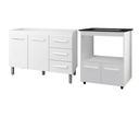Ver imagem 1 de Kit Balcão para Pia 120cm Bianca + Balcão para Cooktop 4 Bocas Elisa - Branco
