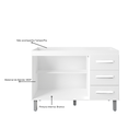 Ver imagem 6 de Kit Balcão para Pia 120cm Bianca + Balcão para Cooktop 4 Bocas Elisa - Branco