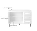 Ver imagem 6 de Kit Balcão para Pia 120cm Bianca + Balcão para Cooktop 4 Bocas Elisa - Branco
