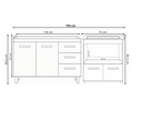 Ver imagem 2 de Kit Balcão para Pia 120cm Bianca + Balcão para Cooktop 4 Bocas Elisa - Branco