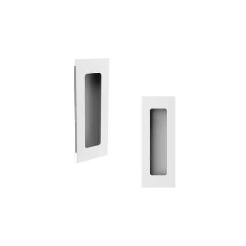 Puxador Concha/Cava 15cm em Aço Inox Cor Branco Fosco (2un)