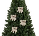 Ver imagem 3 de Jogo Laço Natal Glitter Champagne Grande 22cm 4 Unidades - Magizi