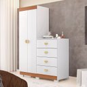 Ver imagem 4 de Guarda Roupa Cômoda 4 Gavetas 120cm Rita Flex Branco V02 - Mpozenato