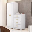 Ver mais imagens de Guarda Roupa Cômoda 4 Gavetas 120cm Rita Flex Branco V02 - Mpozenato