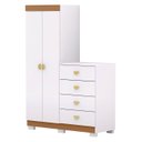 Ver imagem 3 de Guarda Roupa Cômoda 4 Gavetas 120cm Rita Flex Branco V02 - Mpozenato