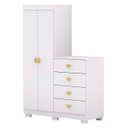 Ver imagem 1 de Guarda Roupa Cômoda 4 Gavetas 120cm Rita Flex Branco V02 - Mpozenato
