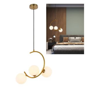 Lustre Pendente Meia Lua Luminaria Enfeite Luxo Decorativo Cozinha Sala Quarto Recepçao Comercial Re