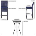 Ver imagem 2 de Mesa Bistrô e 2 Banquetas Roma Preta Corda Náutica Estofado 10 Trama Original