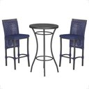Ver imagem 1 de Mesa Bistrô e 2 Banquetas Roma Preta Corda Náutica Estofado 10 Trama Original