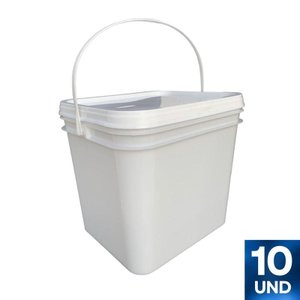 Balde Retangular 3.6lts com Tampa para Filtro - 40 Pçs