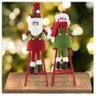 Dupla Boneco de Neve Papai Noel Decoração Natal Escada - 5
