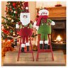 Dupla Boneco de Neve Papai Noel Decoração Natal Escada - 1