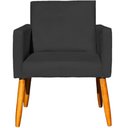 Ver mais imagens de Kit 10 Poltronas Decorativa para Sala Nina Suede Cores Pé Palito 30cm Castanho - Preto, Suede