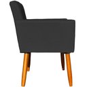 Ver imagem 4 de Kit 10 Poltronas Decorativa para Sala Nina Suede Cores Pé Palito 30cm Castanho - Preto, Suede