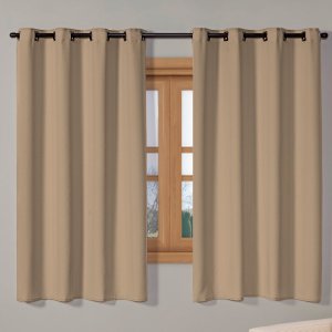 Cortina Blackout Tecido 2,20m X 1,30m Corta 100% Luz Blecaute para Sala Quarto Janela Cozinha Bege