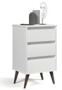 Ver imagem 1 de Mesa de Cabeceira 3 Gavetas Retrô Wood Branco