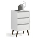Ver imagem 1 de Mesa de Cabeceira 3 Gavetas Retrô Wood Branco