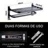 Suporte Embralumi Porta Toalha Banho Duplo Parede 7 Ganchos Banheiro 60cm - 8