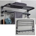 Ver imagem 7 de Suporte Embralumi Porta Toalha Banho Duplo Parede 7 Ganchos Banheiro 60cm