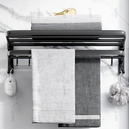 Suporte Embralumi Porta Toalha Banho Duplo Parede 7 Ganchos Banheiro 60cm - 4