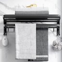 Ver imagem 4 de Suporte Embralumi Porta Toalha Banho Duplo Parede 7 Ganchos Banheiro 60cm