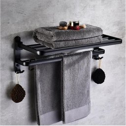 Suporte Embralumi Porta Toalha Banho Duplo Parede 7 Ganchos Banheiro 60cm - 6