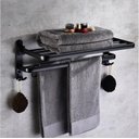 Ver imagem 6 de Suporte Embralumi Porta Toalha Banho Duplo Parede 7 Ganchos Banheiro 60cm