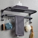 Ver imagem 2 de Suporte Embralumi Porta Toalha Banho Duplo Parede 7 Ganchos Banheiro 60cm