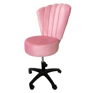 Cadeira Mocho Pétala Veludo Rosa Chiclete - In9 Decor