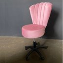 Ver imagem 2 de Cadeira Mocho Pétala Veludo Rosa Chiclete - In9 Decor