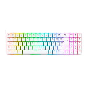 Teclado Mecanico Gamer Ashe Rgb Branco Switch Azul