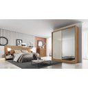 Ver imagem 1 de Guarda Roupa Solteiro com Espelho Mdf 3 Gavetas - Toledo-cumaru/fendi - Móveis Novo Horizonte