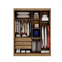 Ver imagem 3 de Guarda Roupa Solteiro com Espelho Mdf 3 Gavetas - Toledo-cumaru/fendi - Móveis Novo Horizonte