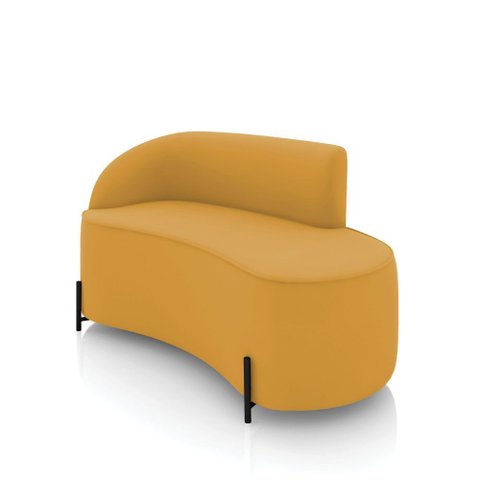 Sofá 2 Lugares Orgânico 140cm Pé Ferro Preto Morgan Veludo D03 - D’Rossi