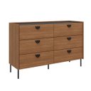 Ver imagem 2 de Cômoda Itália em MDF com 6 Gavetas e Pés Metálicos Itaúba Âmbar/Reali ITA46