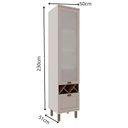 Ver imagem 3 de Balcão Cristaleira para Sala de Jantar 1 Porta de Vidro Provençal 100% MDF Iluminata Cinza/Branco/Fendi/Ébano