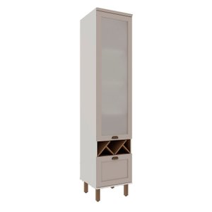 Balcão Cristaleira para Sala de Jantar 1 Porta de Vidro Provençal 100% Mdf Iluminata