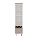 Ver imagem 4 de Balcão Cristaleira para Sala de Jantar 1 Porta de Vidro Provençal 100% MDF Iluminata Cinza/Branco/Fendi/Ébano