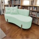 Ver mais imagens de Namoradeira Sofá Feijão Luna Orgânica Veludo Acqua