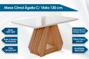 Ver imagem 4 de Mesa de Sala Jantar Ágata + Tampo Madeirado Vidro 130x80cm Nature/off White - Cimol