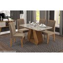 Ver imagem 3 de Mesa de Sala Jantar Ágata + Tampo Madeirado Vidro 130x80cm Nature/off White - Cimol